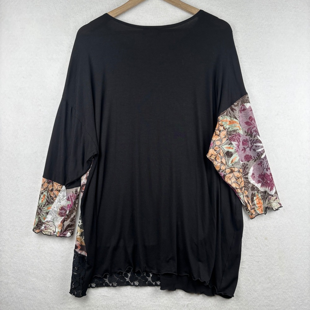 Lee Andersen Tunic Top Womens O/S Leopard Patchwork Art to Wear - Picture 3 of 9